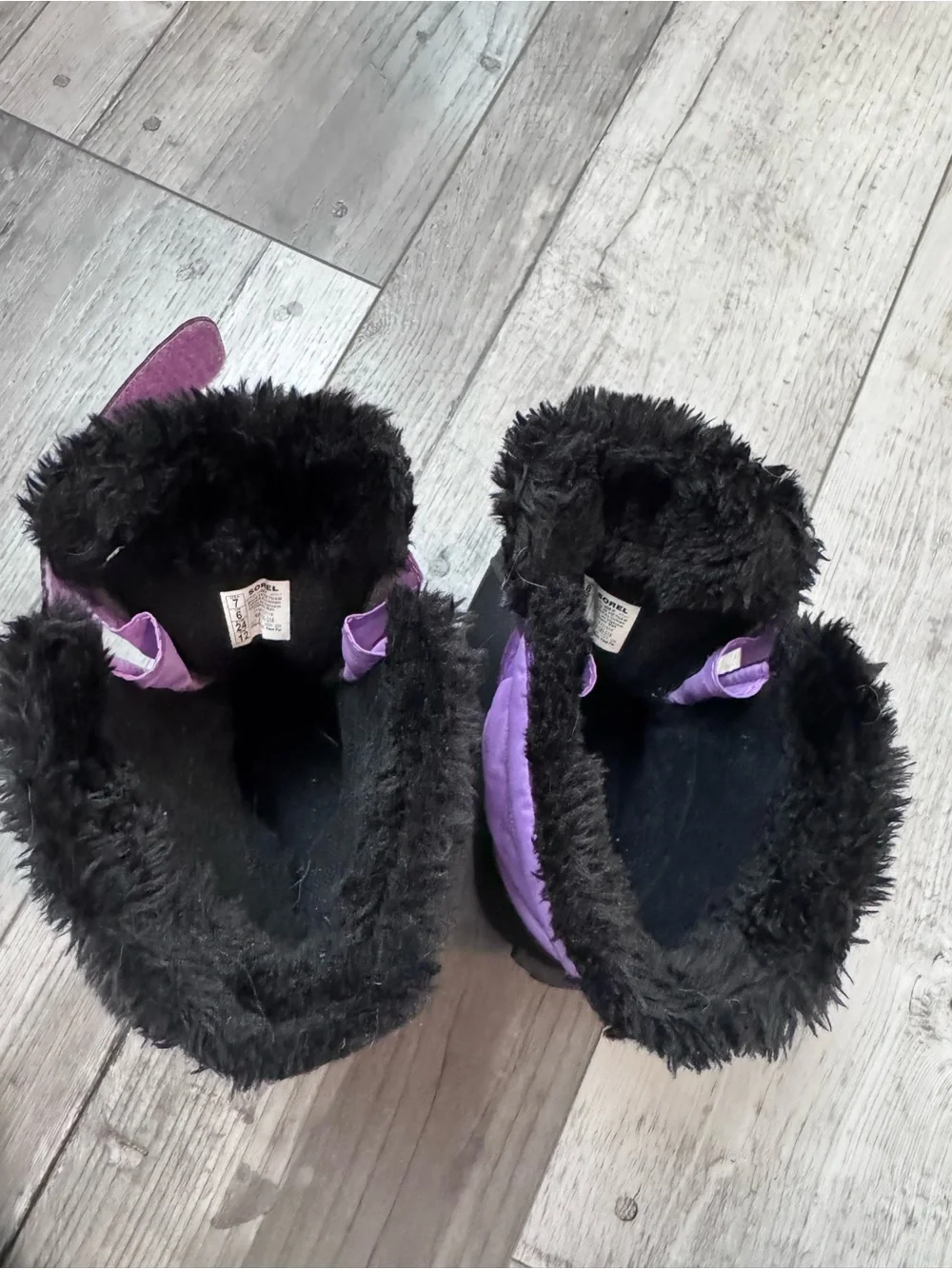 Sorel Snow Commander Toddler 7 Purple Black Winter Boots NV5190-514 Waterproof